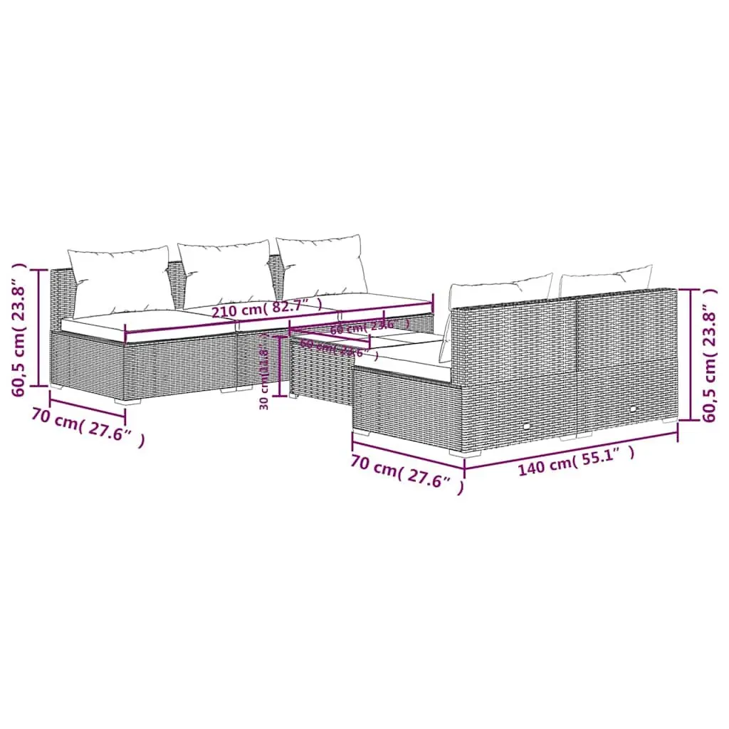 6 Piece Modular Lounge Set