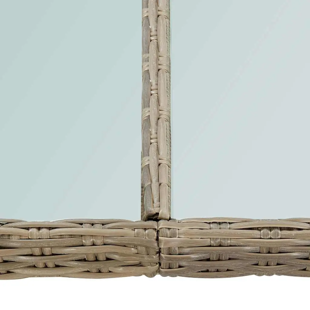Outdoor Dining Table Rattan Frame Glass Top Brown 200x100x74cm