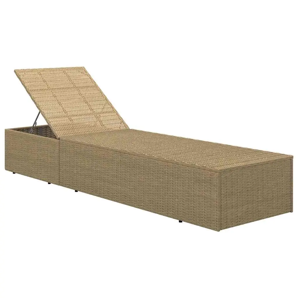 Sun Lounger Lightweight Weather Resistant Outdoor Chaise Lounge Chair with Thickly Padded Cushion Brown