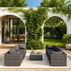 Enjoy Your Time Outdoors with 9-Piece Lounge Set