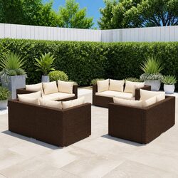 Your Friendly 8 Piece Brown Garden Lounge Set