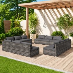 Friendly 12-Piece Garden Lounge Set with Cushions