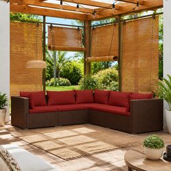 Your New Favorite 5 Piece Garden Lounge Set in Brown