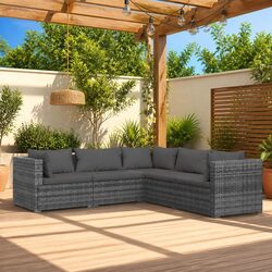 Your Outdoor Oasis: 5 Piece Lounge Set with Cushions