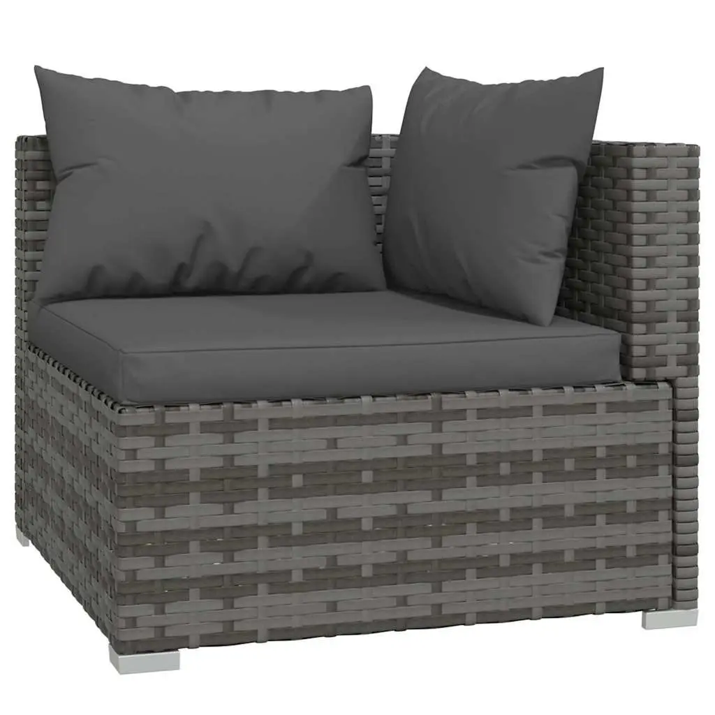5 Piece Garden Lounge Set with Cushions Modular Outdoor Furniture Grey