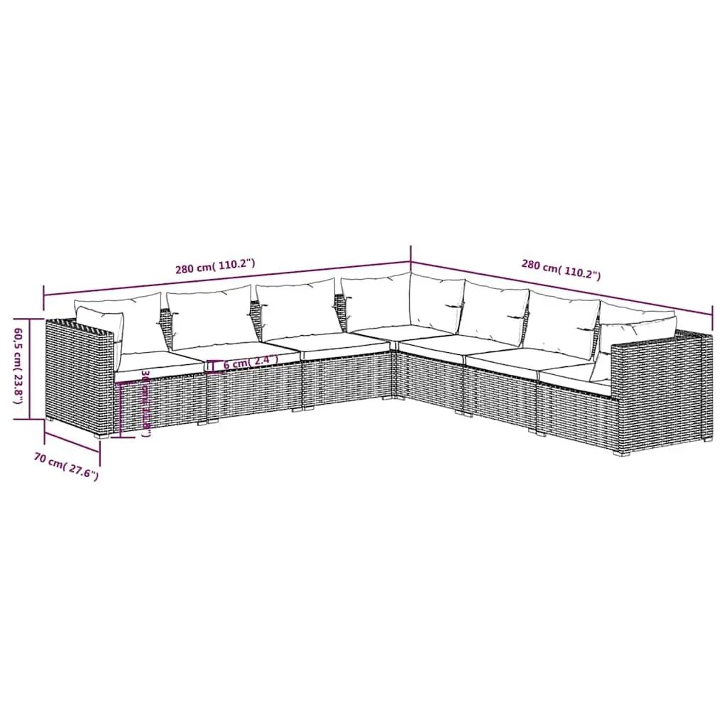 7 Piece Garden Lounge Set