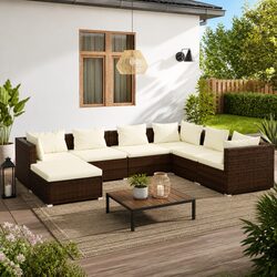 Friendly 7 Piece Outdoor Lounge Set in Brown
