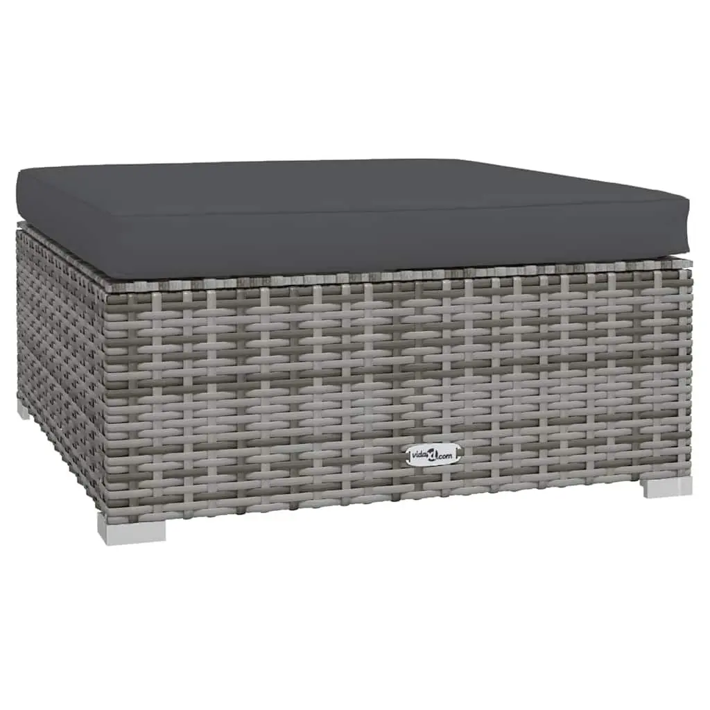 7 Piece Garden Lounge Set Modular Outdoor Furniture Poly Rattan Grey