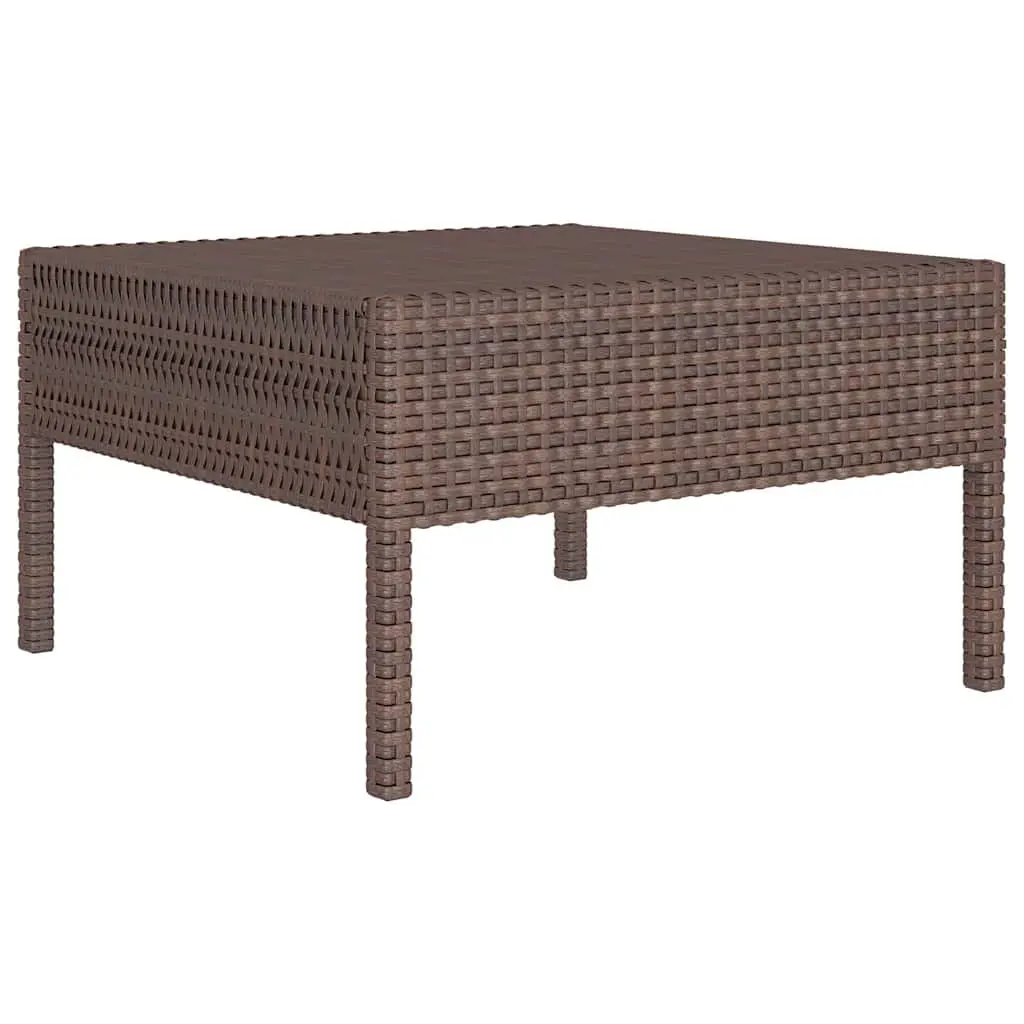 Garden Lounge Set Brown Poly Rattan 3 Piece Outdoor Furniture with Cushions