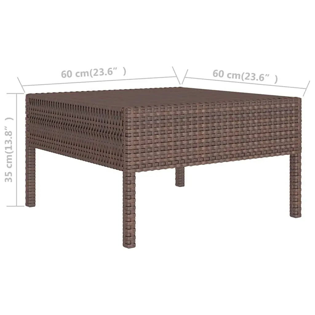Garden Lounge Set Brown Poly Rattan 3 Piece Outdoor Furniture with Cushions