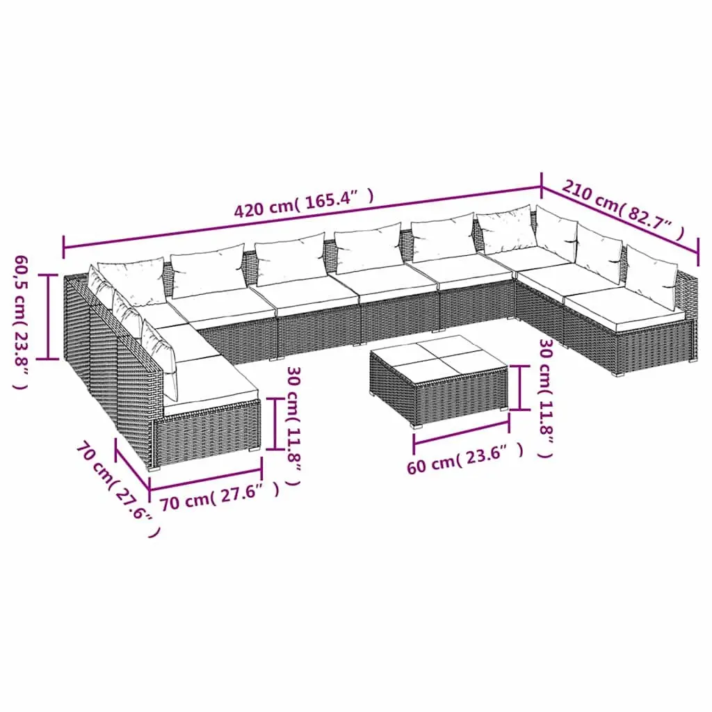 11-Piece Lounge Set for Outdoor Fun