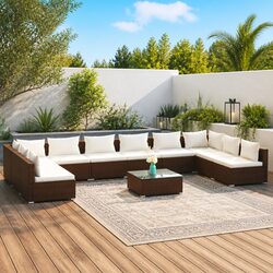 Your Outdoor Haven: 11-Piece Lounge Set with Removable Cushions