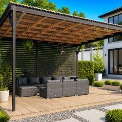 10-Piece Grey Outdoor Lounge Set with Removable Cushions