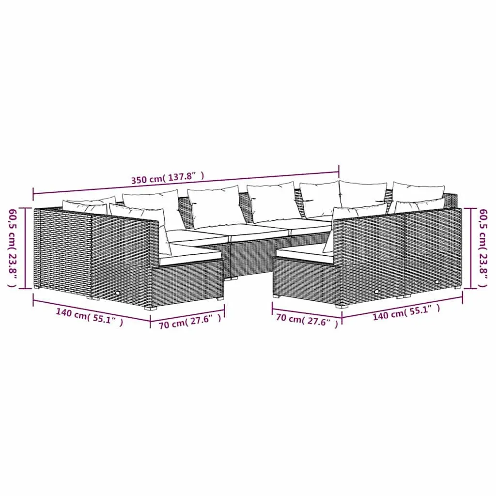 9 Piece Garden Lounge Set