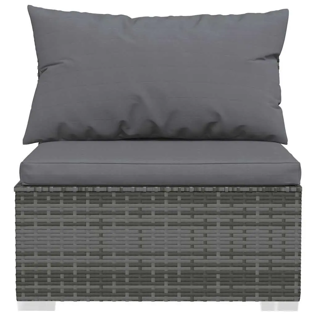 Garden Lounge Set 10 Piece Outdoor Furniture Modular Patio Sofa Grey Poly