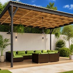 Garden Lounge Set 9 Piece Outdoor Patio Furniture Brown Rattan Sectional Sofa