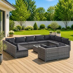 Your New 12 Piece Grey Garden Lounge Set Awaits