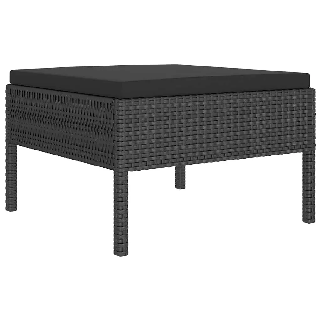 Garden Lounge Set Outdoor Furniture PE Rattan Cushions Black 2 Piece