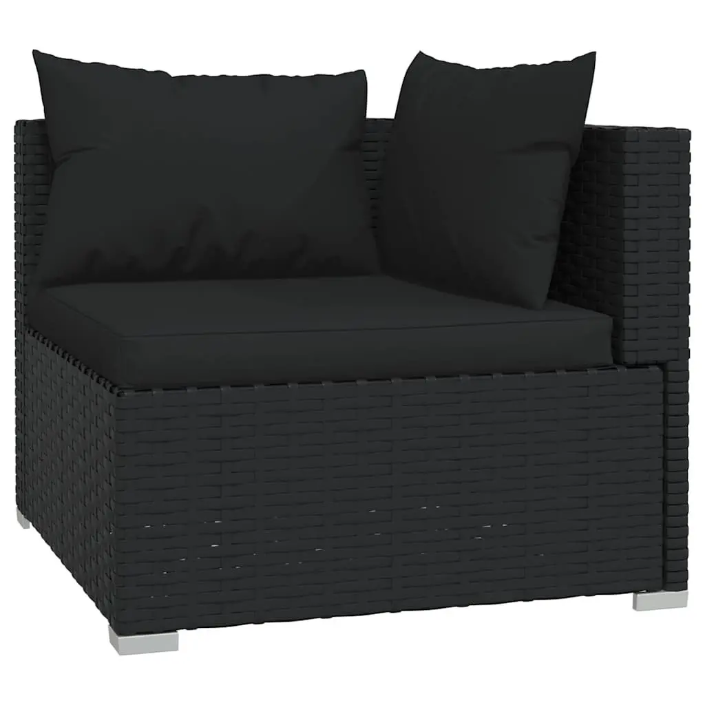 Garden Lounge Set 13 Piece Outdoor Furniture Black Poly Rattan Patio Sofa