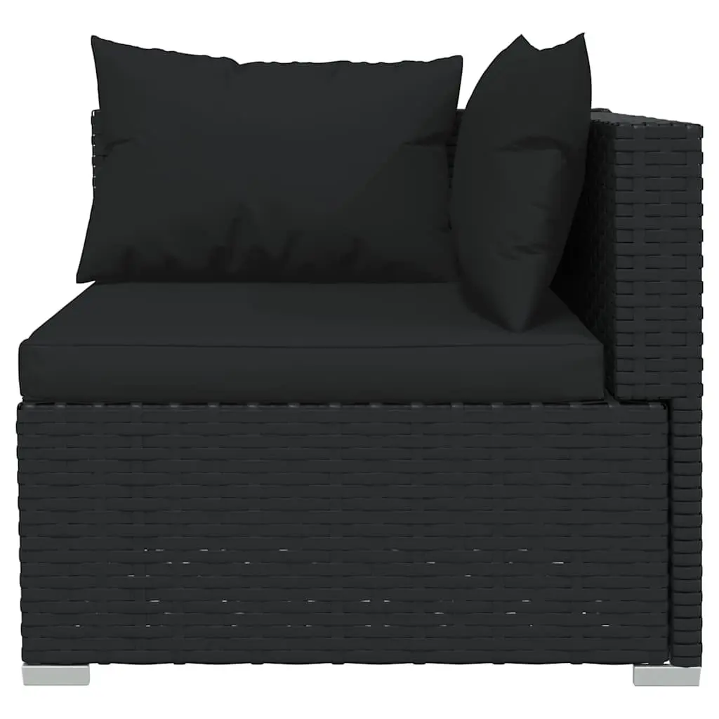 Garden Lounge Set 13 Piece Black Poly Rattan Outdoor Furniture Patio Sectional