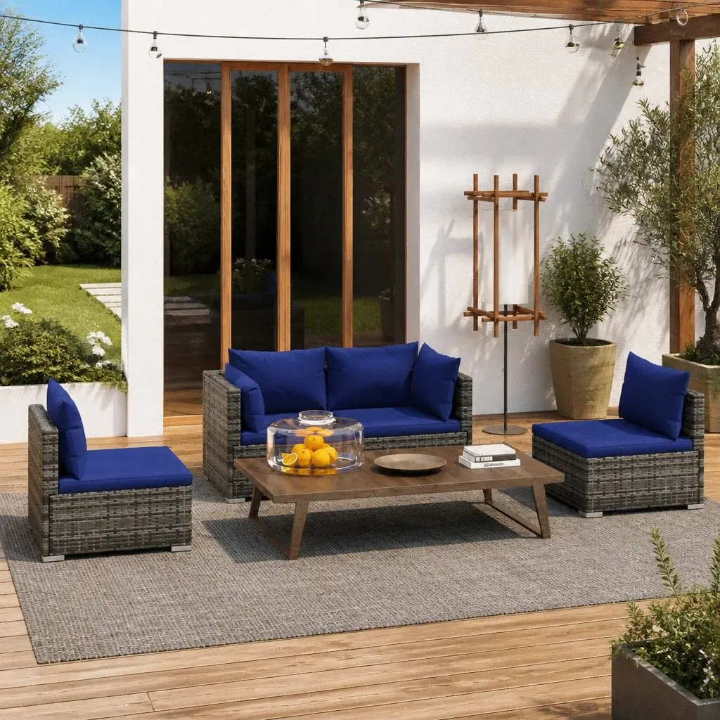 4-Piece Modular Grey Lounge Set