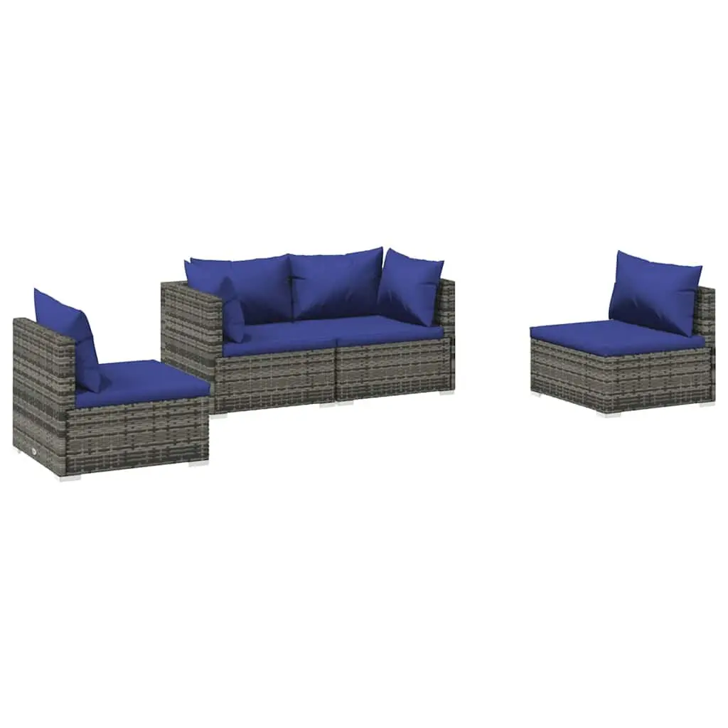 4-Piece Modular Grey Lounge Set