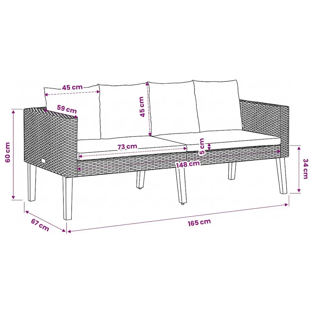 2-Seater Garden Sofa