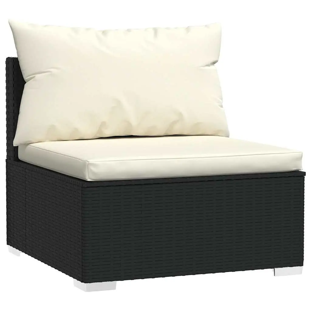 Garden Lounge Set 6 Piece Outdoor Patio Furniture PE Rattan Modular Black Sofa