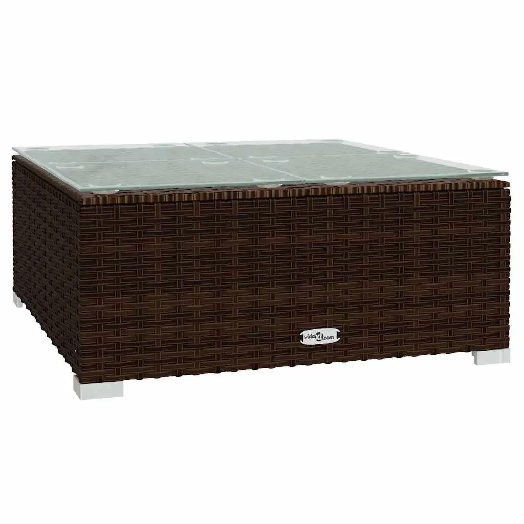 Modular Garden Lounge Set 7 Piece Outdoor Patio Furniture Brown PE Rattan Sofa