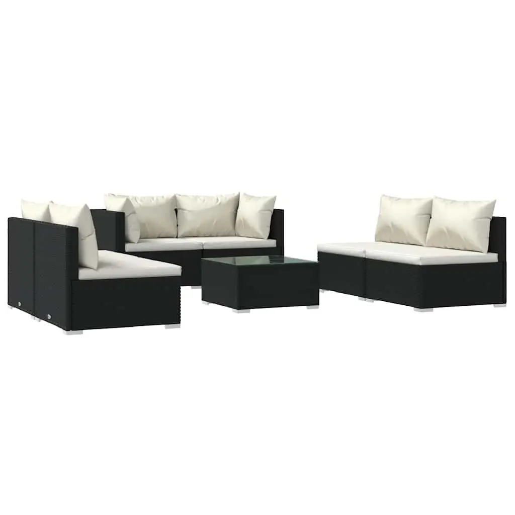 7 Piece Garden Lounge Set Modular Outdoor Patio Furniture Water-Resistant PE Rattan Sofa