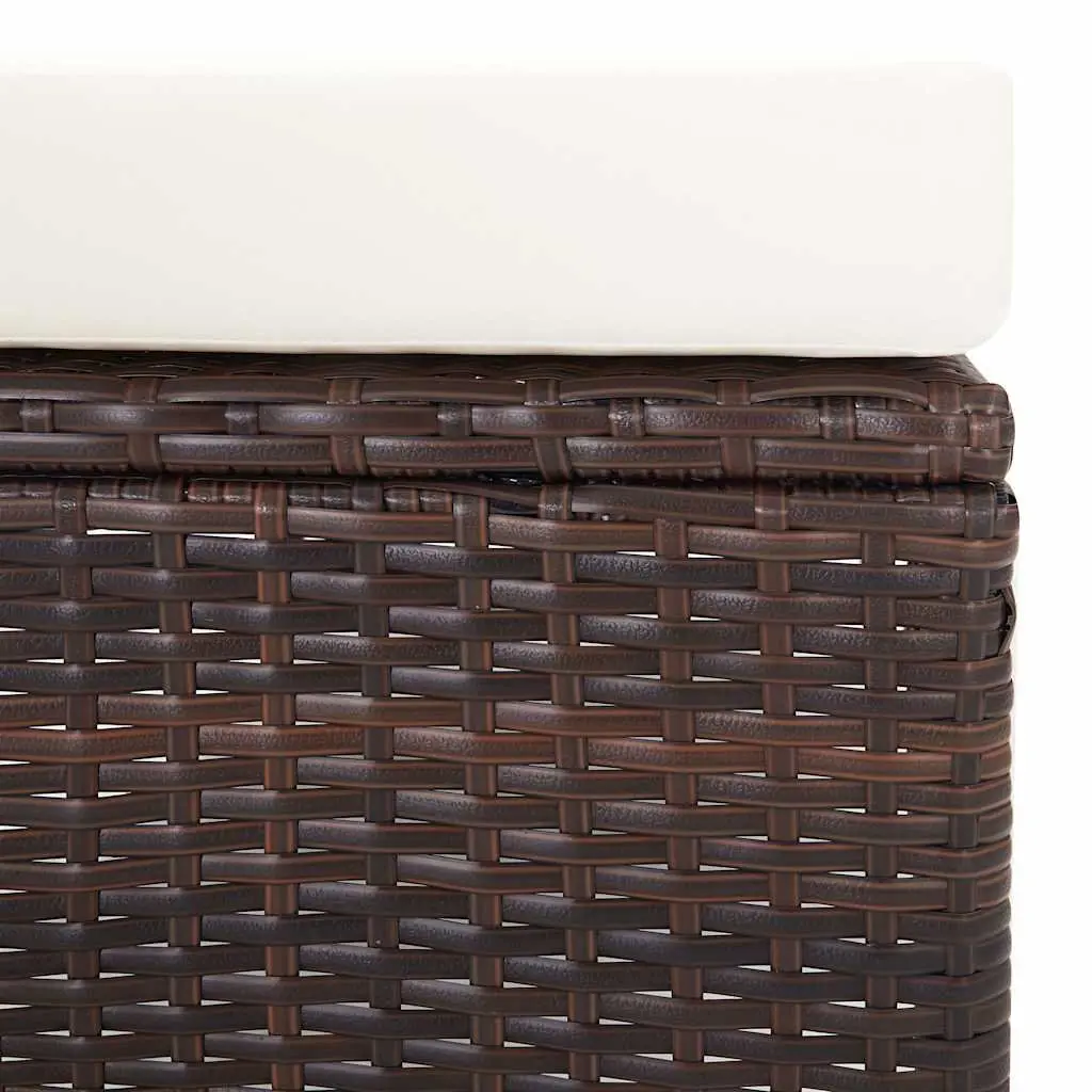 Reclining Garden Chair Adjustable Backrest with Footrest Brown PE Rattan