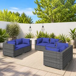 Friendly 6 Piece Grey Rattan Lounge Set for You
