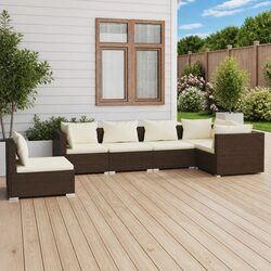Your New 6 Piece Outdoor Lounge Set Awaits - Brown Rattan