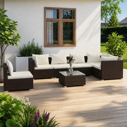 Your Ideal 7-Piece Outdoor Garden Lounge Set in Brown