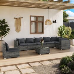 Your Perfect 8 Piece Grey Garden Lounge Set Awaits