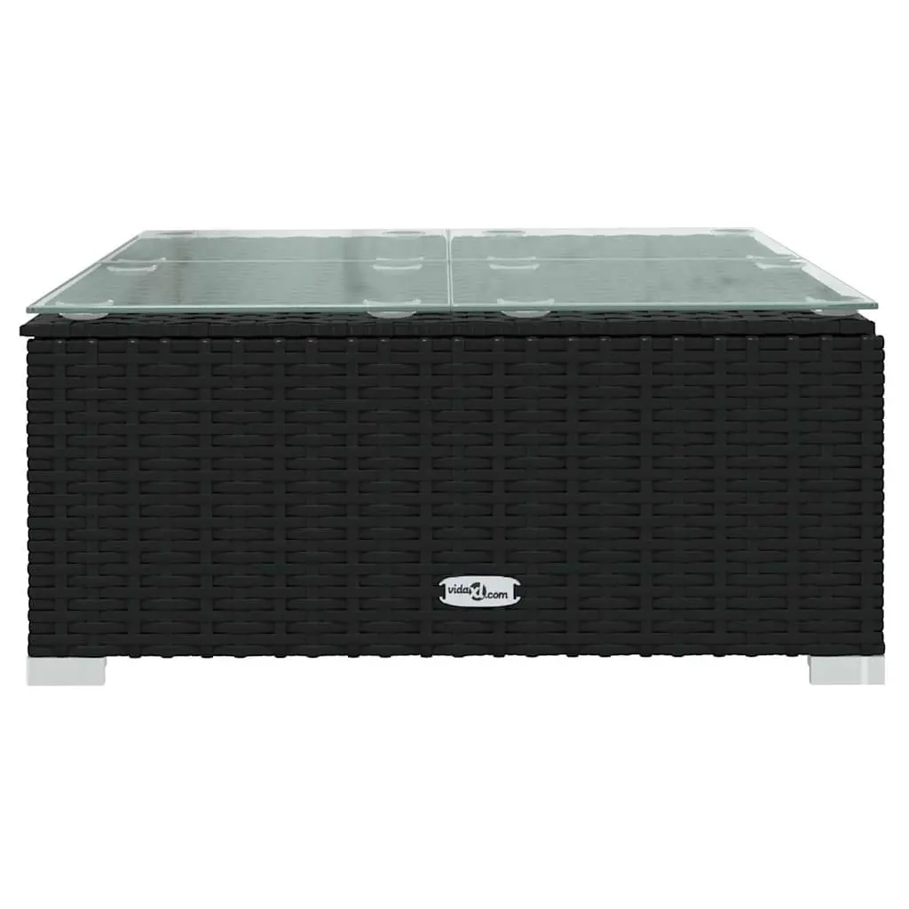 Garden Lounge Set 9 Piece Outdoor Patio Furniture with Cushions Black Rattan