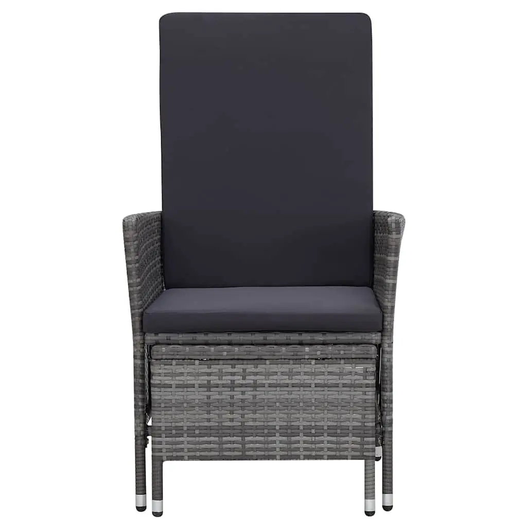 Grey Outdoor Recliner with Adjustable Backrest