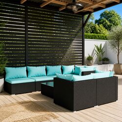 8-Piece Black Outdoor Lounge Set for You