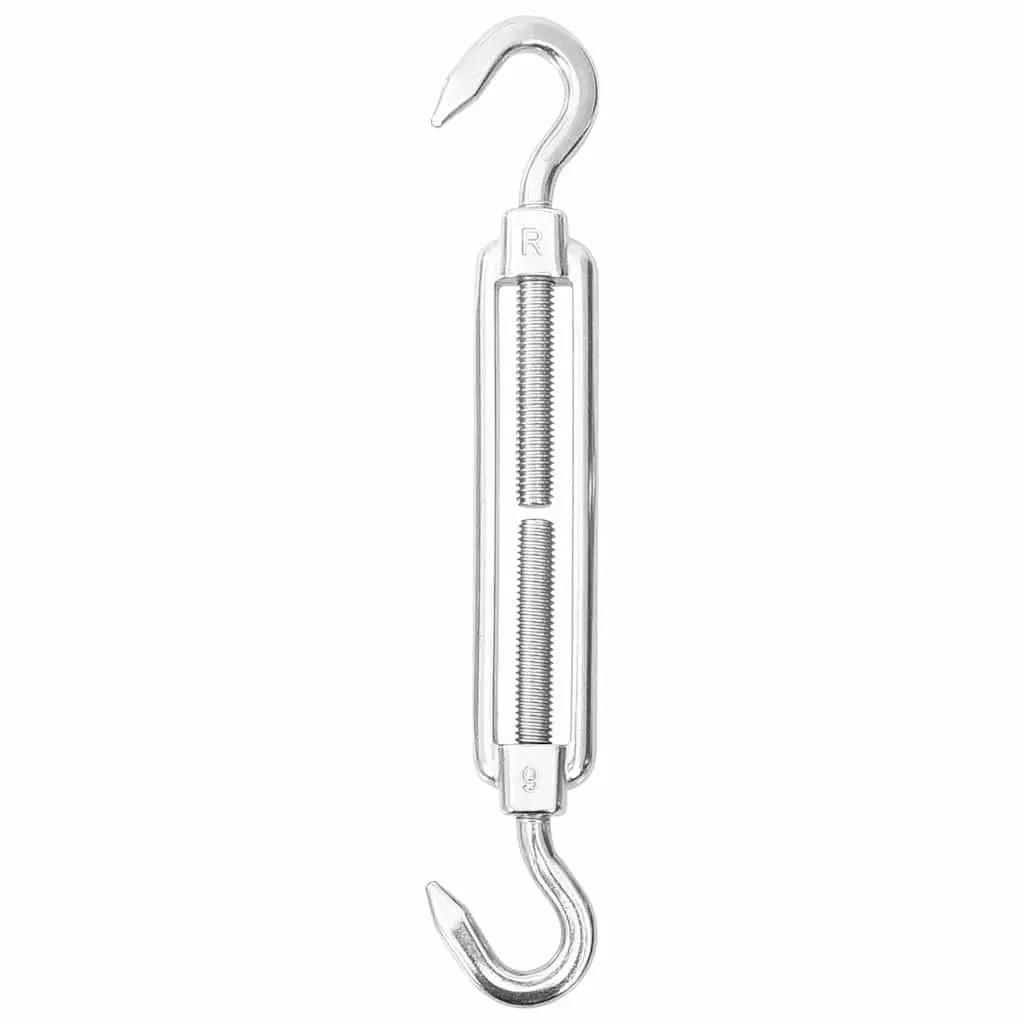 Stainless Steel Fittings Set for Sunshade Sail with Adjustable Turnbuckle and Carabiners 9 Piece