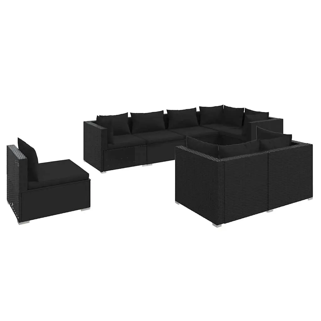 Garden Lounge Set 8 Piece Poly Rattan Outdoor Furniture Modular Patio Sofa with