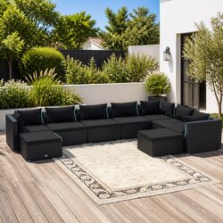 9 Piece Modular Lounge Set for Outdoor Comfort and Style