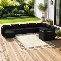 Your Ideal Outdoor Lounge Set: 10 Piece Poly Rattan