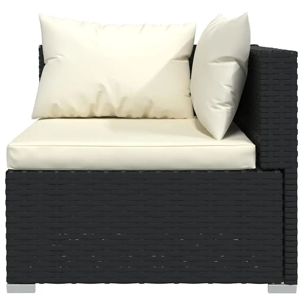 Garden Lounge Set Modular 11 Piece Outdoor Patio Furniture Black Poly Rattan