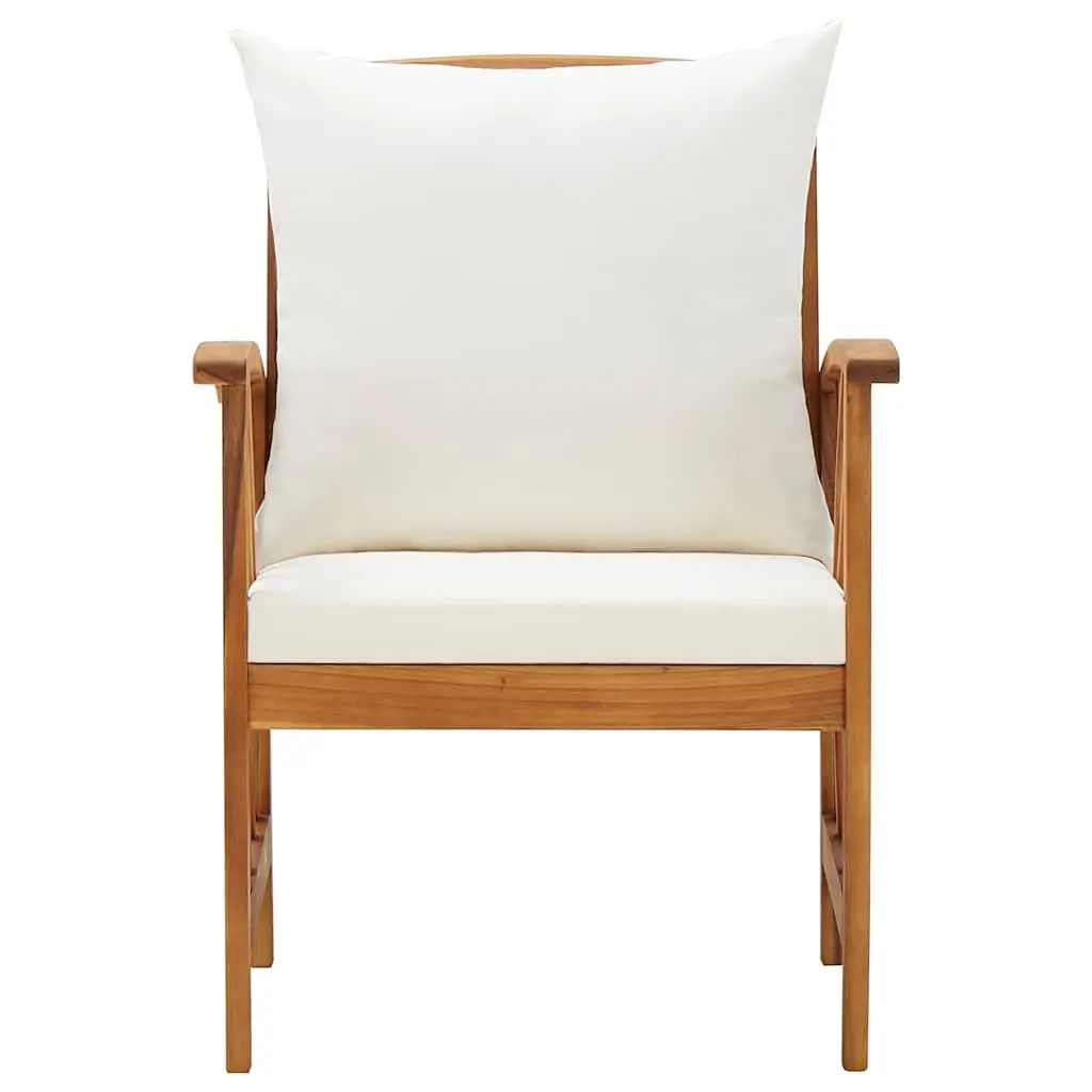 Outdoor Garden Chairs Set 2 pcs with Cushions Solid Wood Patio Seating