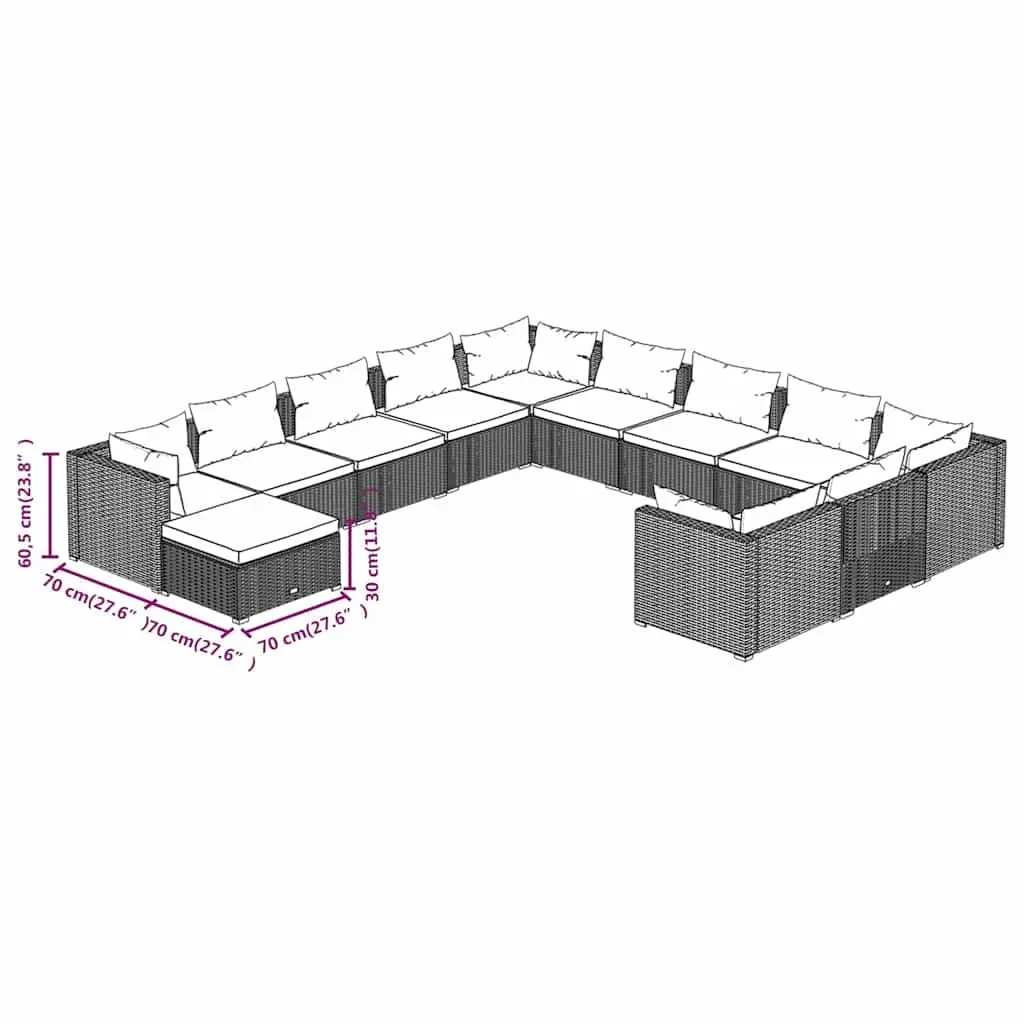 12 Piece Lounge Set for Relaxation