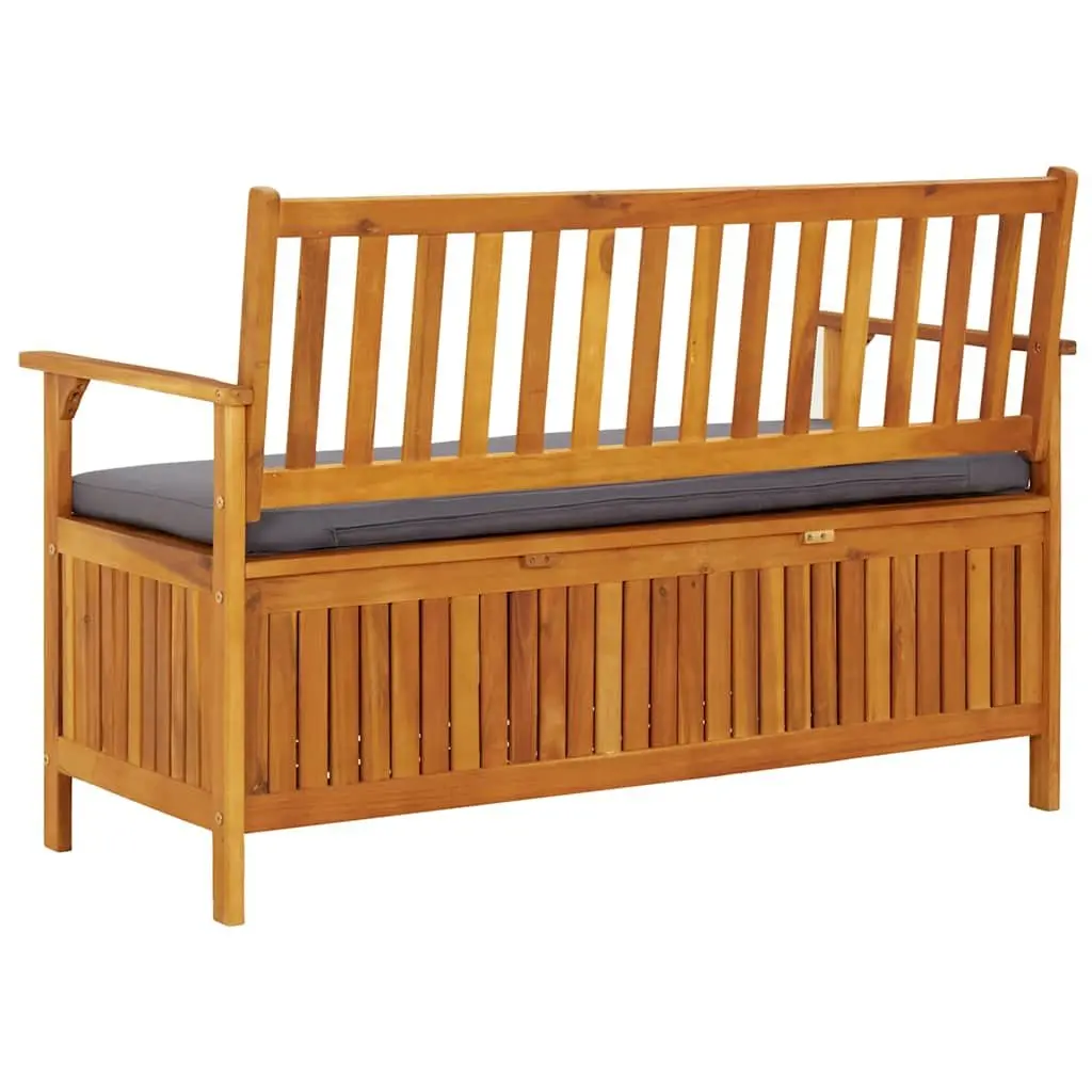 Storage Bench Rustic Wooden 120cm Outdoor Seating with Compartment Grey