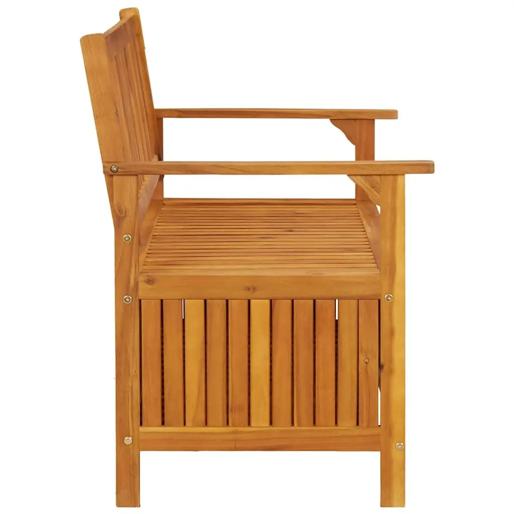 Outdoor Storage Bench Wooden 120cm Garden Seating with Backrest and Armrests