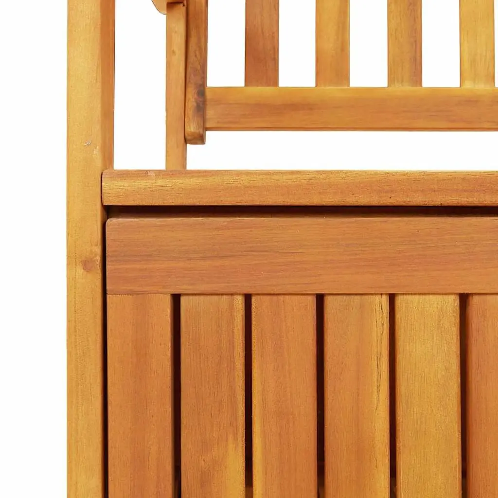 Outdoor Storage Bench Wooden 120cm Garden Seating with Backrest and Armrests