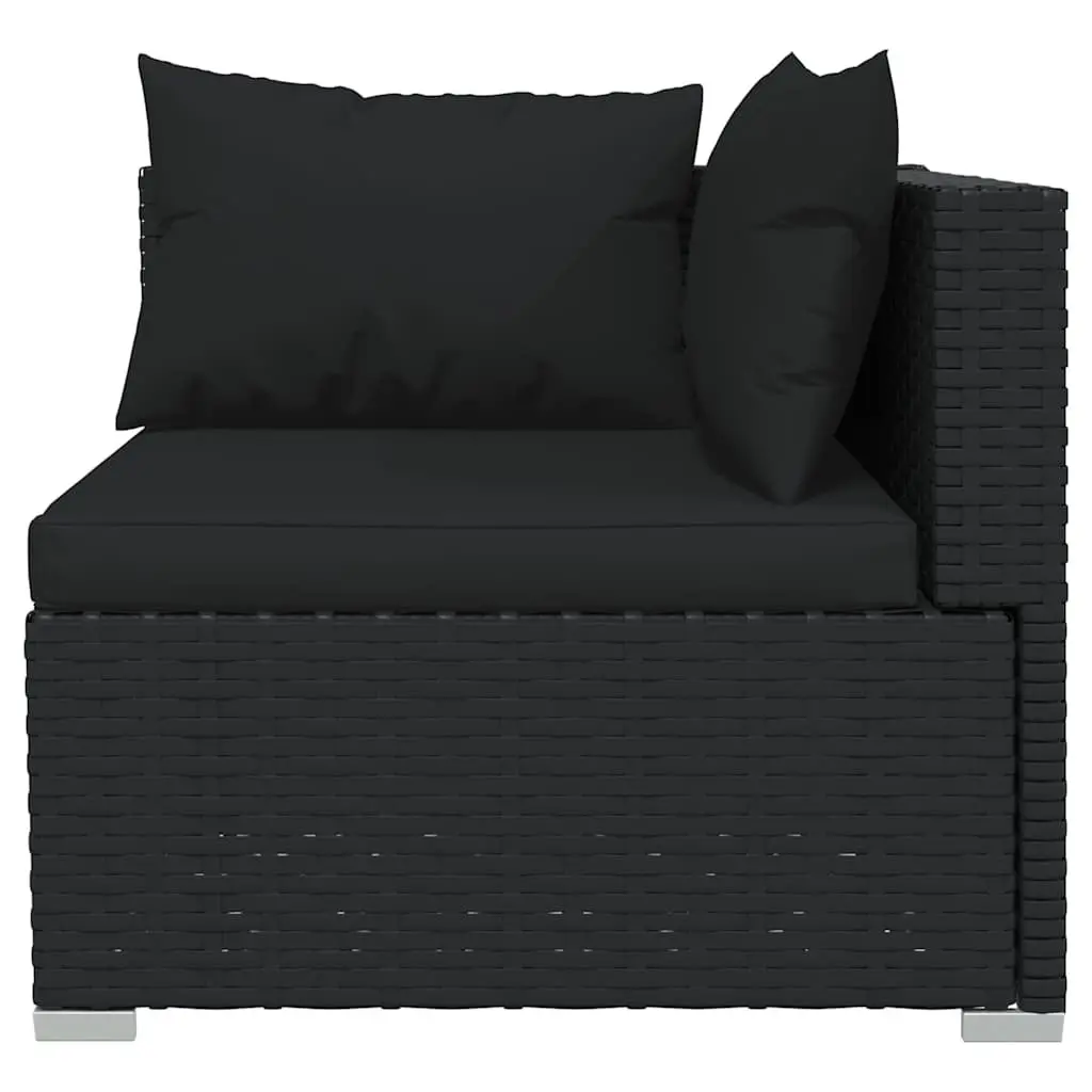14 Piece Garden Lounge Set Poly Rattan Black Outdoor Patio Furniture with