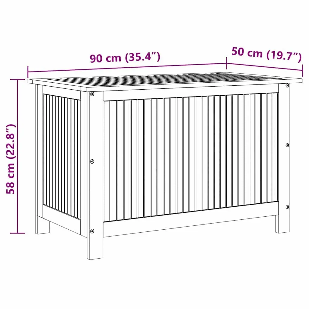 Garden Storage Box 90x50x58 cm Outdoor Bench Solid Acacia Wood Brown